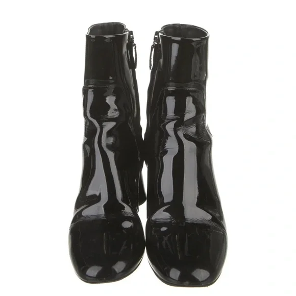 Khaite Wythe Black Patent Leather Ankle Boots 41- Never worn NWT - Picture 3 of 5